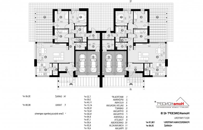 Projekt domu bliźniaczego Homekoncept 42B - 