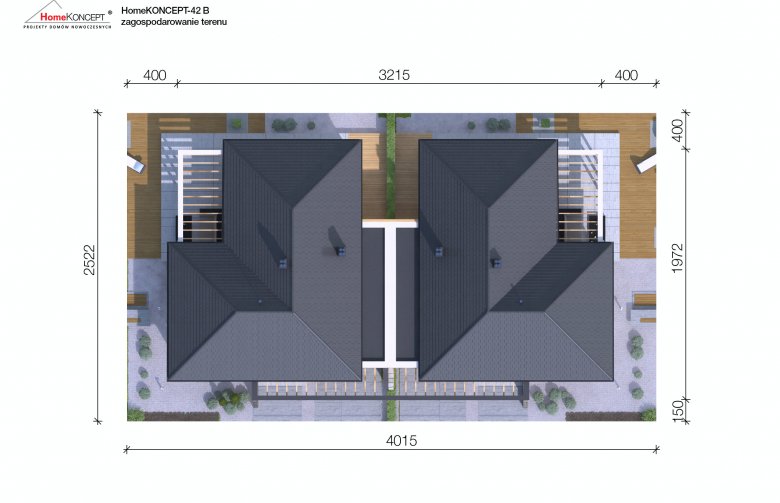 Projekt domu bliźniaczego Homekoncept 42B - Usytuowanie