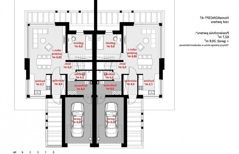 Projekt domu bliźniaczego Homekoncept 47B - 