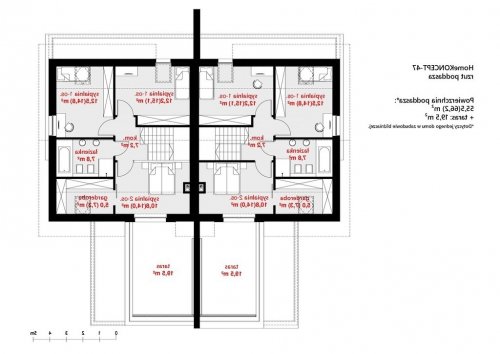 Rzut projektu Homekoncept 47B - wersja lustrzana