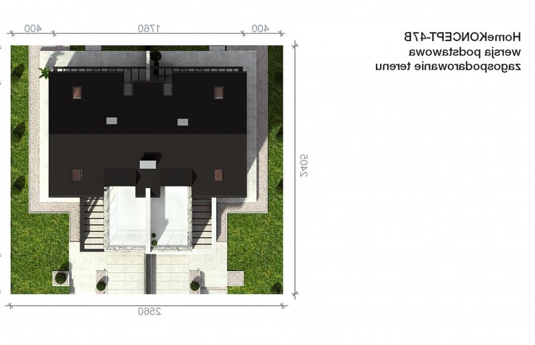 Projekt domu bliźniaczego Homekoncept 47B - Usytuowanie - wersja lustrzana
