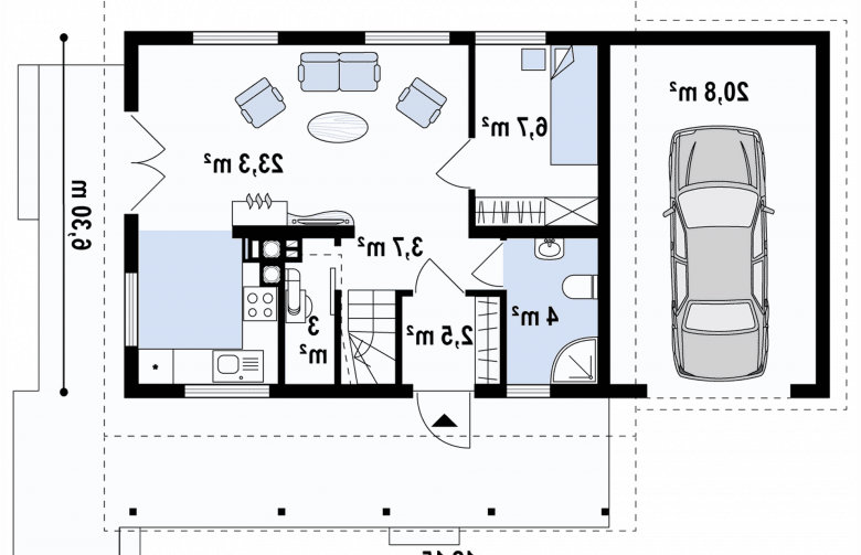 Projekt domu jednorodzinnego Z39 D GL - 