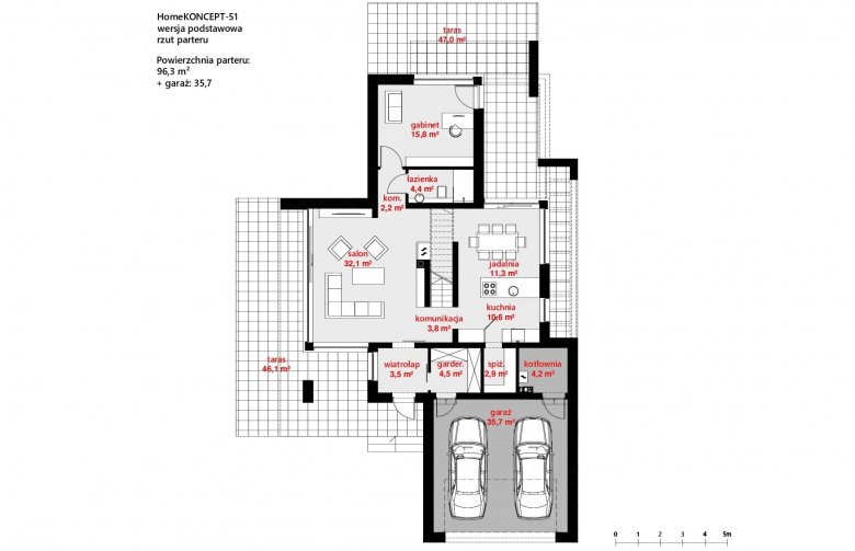 Projekt domu nowoczesnego HomeKoncept 51 - 