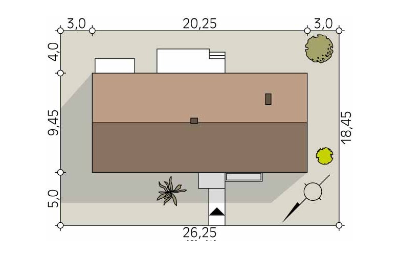 Projekt domu jednorodzinnego Jemioła - Usytuowanie