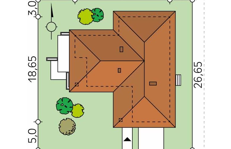Projekt domu jednorodzinnego Aksamit 5 - Usytuowanie