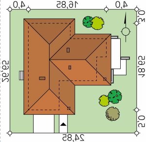 Usytuowanie budynku Aksamit 5 w wersji lustrzanej