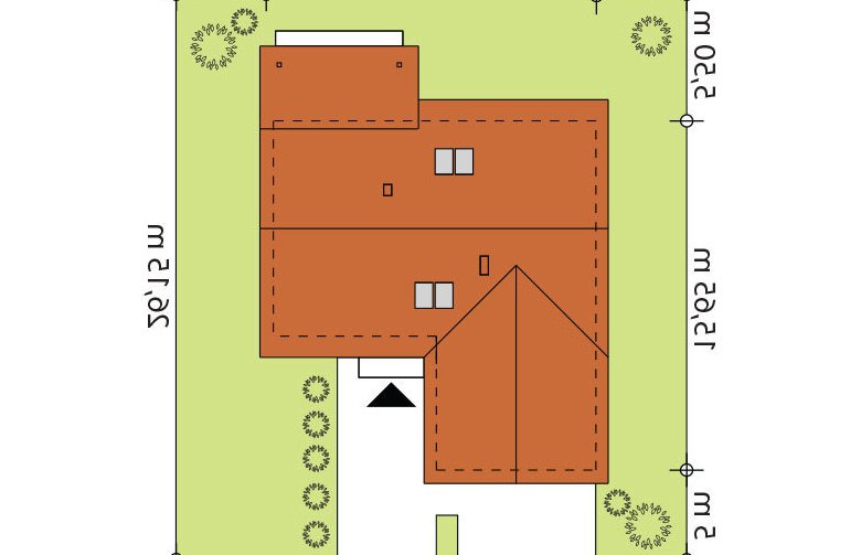 Projekt domu jednorodzinnego Abra 5 - Usytuowanie - wersja lustrzana