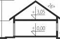 Projekt domu jednorodzinnego Daniel II G1 - przekrój 1