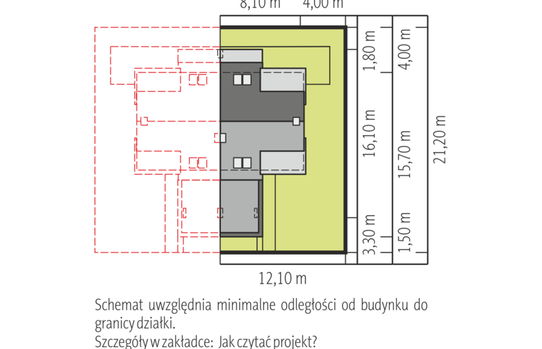 Projekt domu z poddaszem Oliwier z wiatą (bliźniak) - Usytuowanie