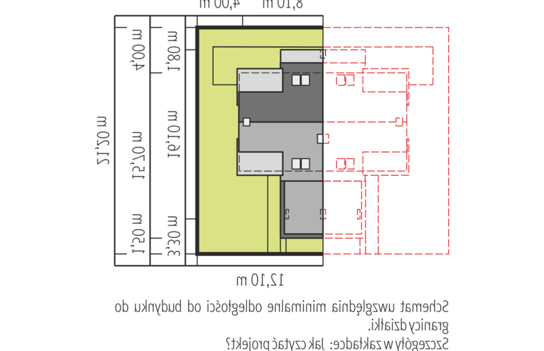 Projekt domu z poddaszem Oliwier z wiatą (bliźniak) - Usytuowanie - wersja lustrzana