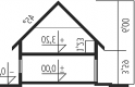 Projekt domu z poddaszem Oliwier z wiatą (bliźniak) - przekrój 1