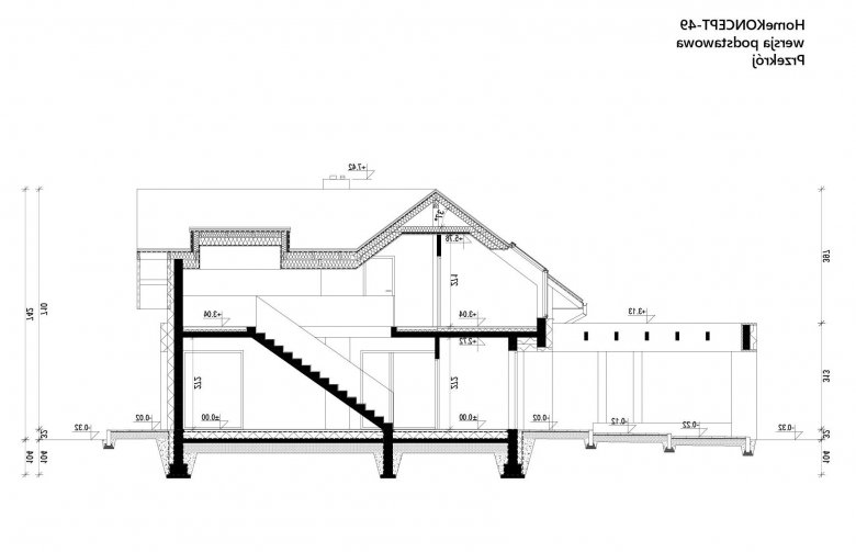 Projekt domu z poddaszem Homekoncept 49 - przekrój 1