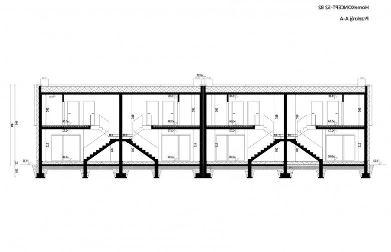 Projekt domu bliźniaczego HomeKONCEPT 52-B2 - przekrój 1