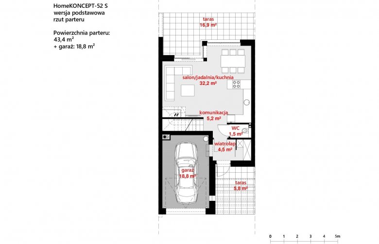 Projekt domu szeregowego HomeKoncept-52 S - 