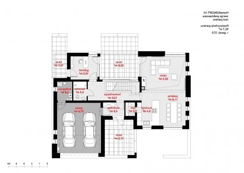 Rzut projektu Homekoncept 53 - wersja lustrzana