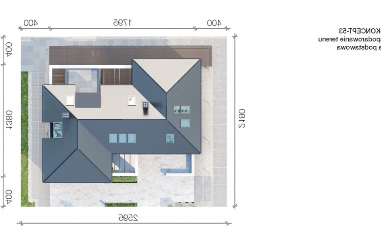 Projekt domu z poddaszem Homekoncept 53 - Usytuowanie - wersja lustrzana