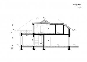 Przekrój projektu Homekoncept 53 w wersji lustrzanej