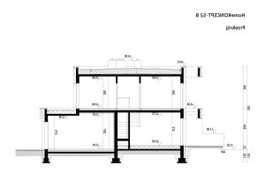 Przekrój projektu HomeKONCEPT-52 B w wersji lustrzanej