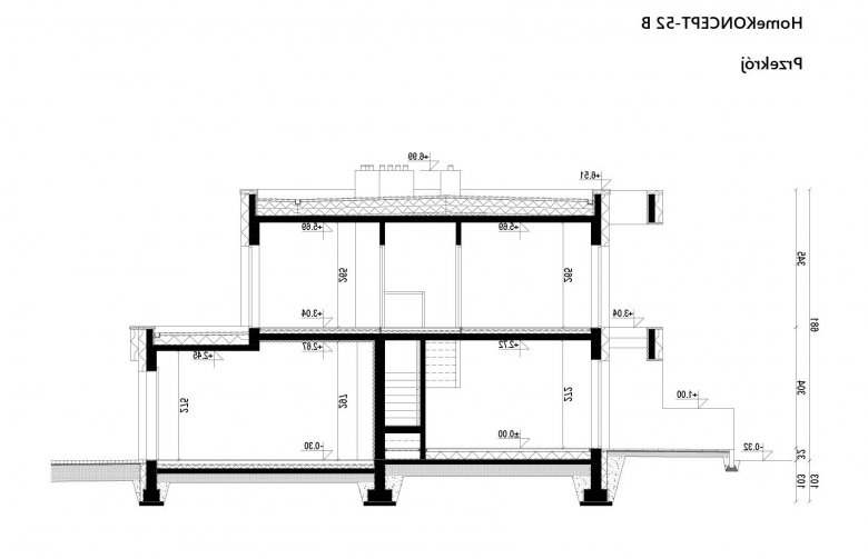 Projekt domu jednorodzinnego HomeKONCEPT-52 B - przekrój 1