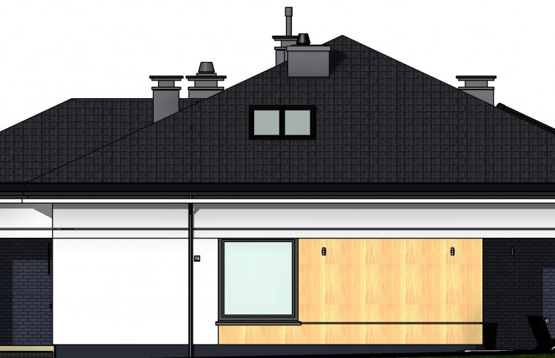 Projekt domu jednorodzinnego Domidea 1 w2 - elewacja 1