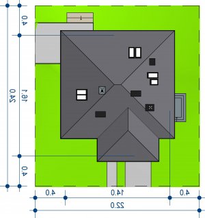 Usytuowanie budynku Domidea 1 w2 w wersji lustrzanej