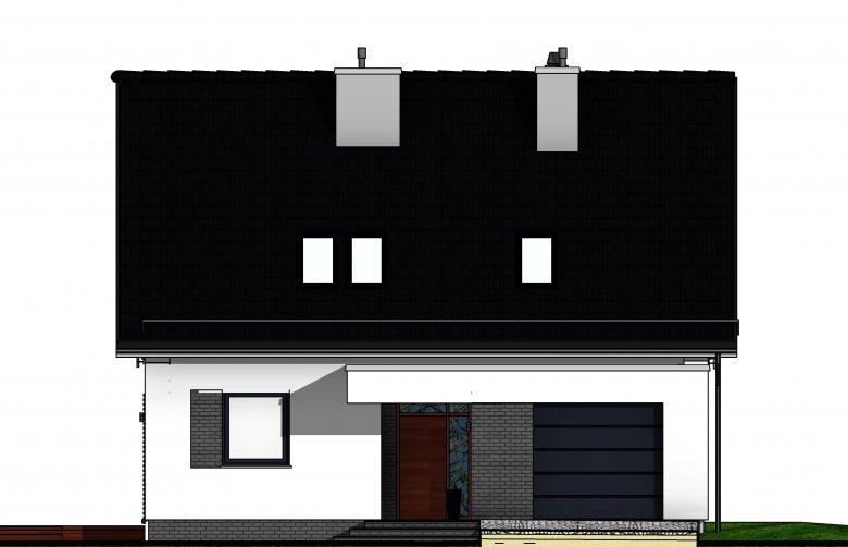 Projekt domu jednorodzinnego Domidea 56 G - elewacja 3