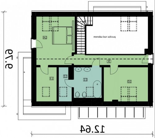 Rzut projektu Ka72 - wersja lustrzana