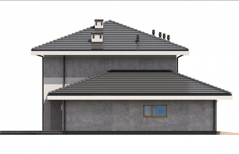 Projekt domu jednorodzinnego Ka64 - elewacja 2