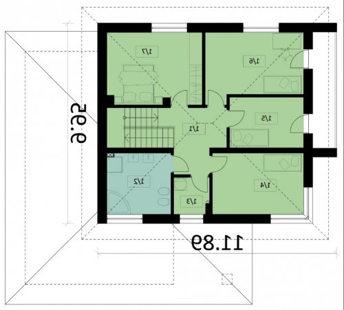 Rzut projektu Ka64 - wersja lustrzana