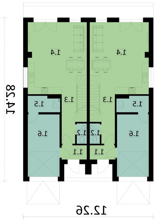 Rzut projektu Ka62 - wersja lustrzana