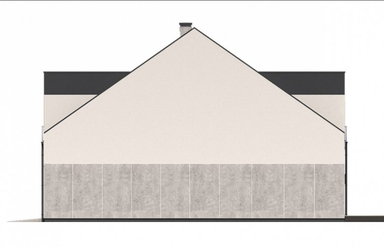 Projekt domu jednorodzinnego Ka62S - elewacja 2