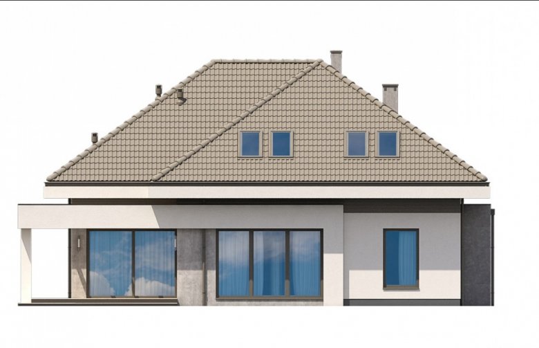 Projekt domu jednorodzinnego Ka61 - elewacja 3