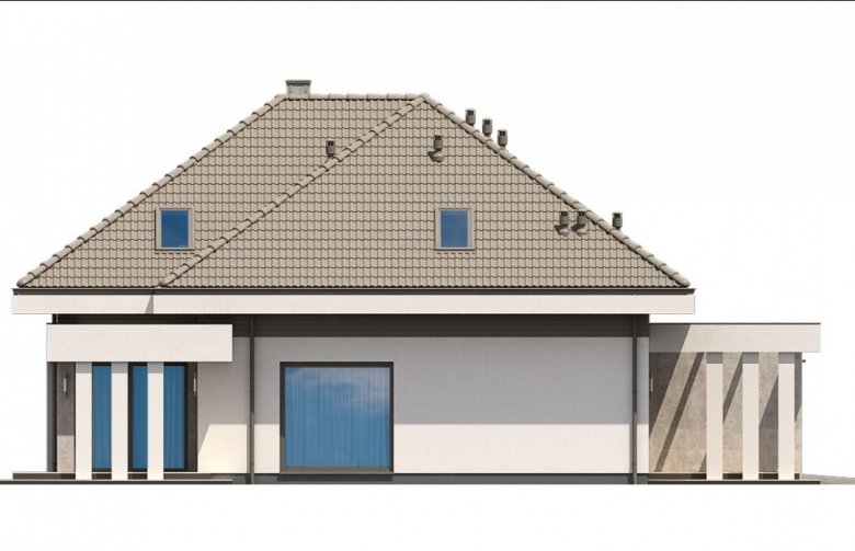 Projekt domu jednorodzinnego Ka61 - elewacja 2