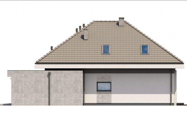 Projekt domu jednorodzinnego Ka61 - elewacja 4