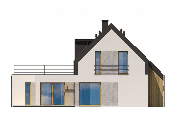 Projekt domu jednorodzinnego Ka57 - elewacja 3