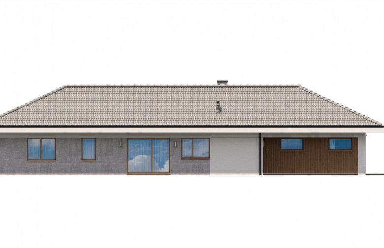 Projekt domu jednorodzinnego Ka53 - elewacja 4