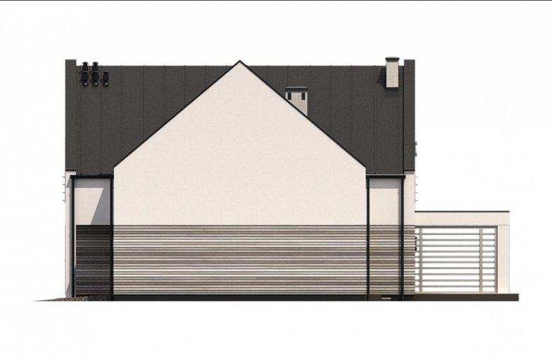 Projekt domu jednorodzinnego Ka52 ver.2 - elewacja 4