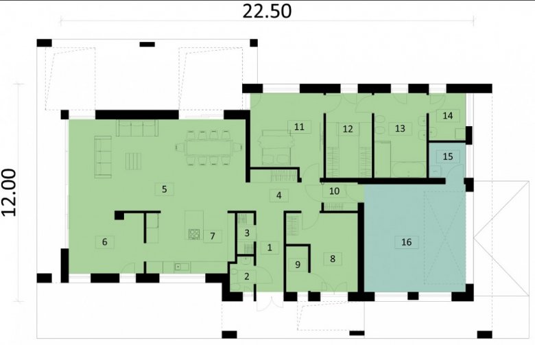 Projekt domu jednorodzinnego Ka51 - 