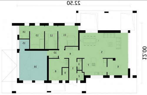 Rzut projektu Ka51 - wersja lustrzana