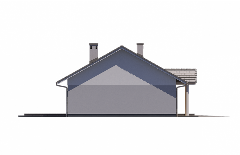 Projekt domu jednorodzinnego Ka48 - elewacja 4