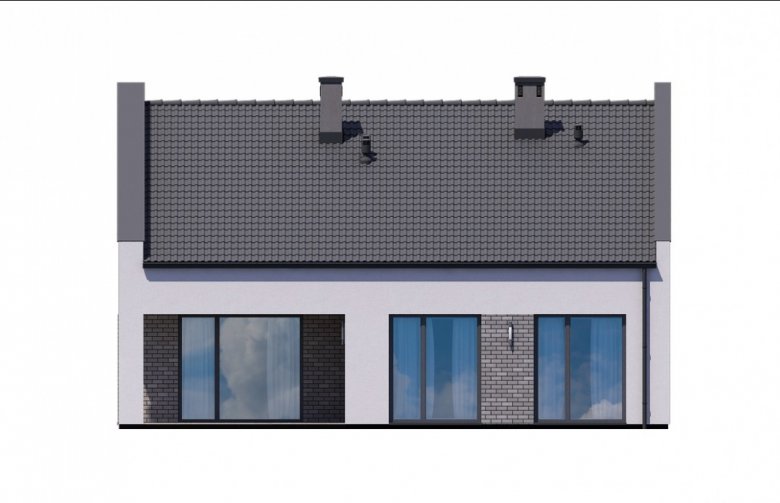 Projekt domu jednorodzinnego Ka47 - elewacja 3