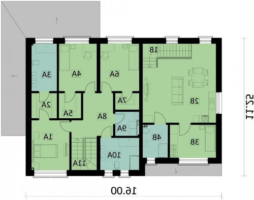 Rzut projektu Ka45 - wersja lustrzana