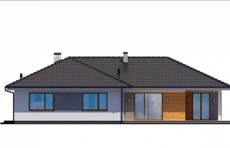 Projekt domu jednorodzinnego Ka40 - elewacja 3