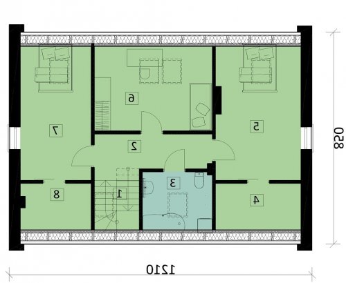 Rzut projektu Ka25 - wersja lustrzana