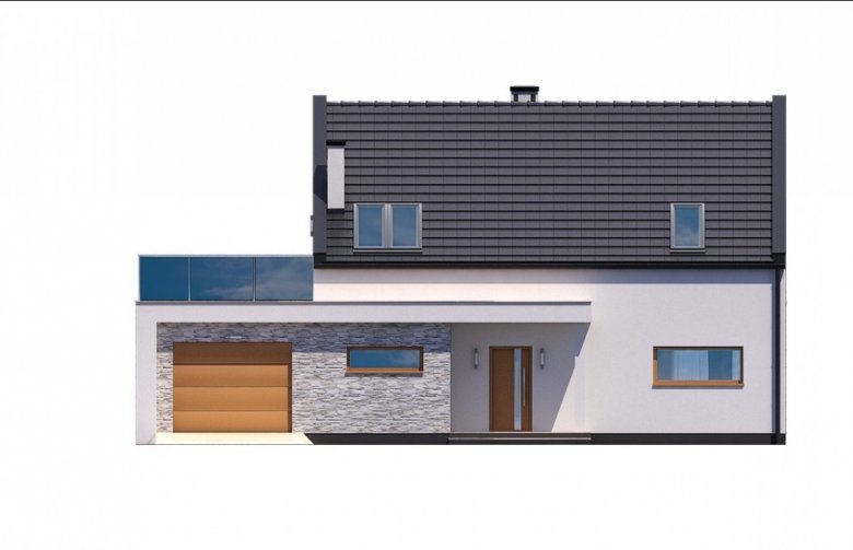 Projekt domu jednorodzinnego Ka24 - elewacja 1