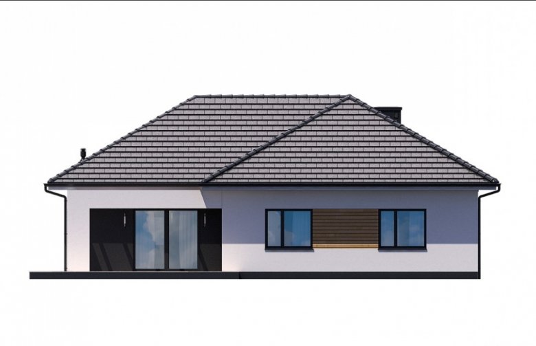 Projekt domu jednorodzinnego Ka22 - elewacja 3