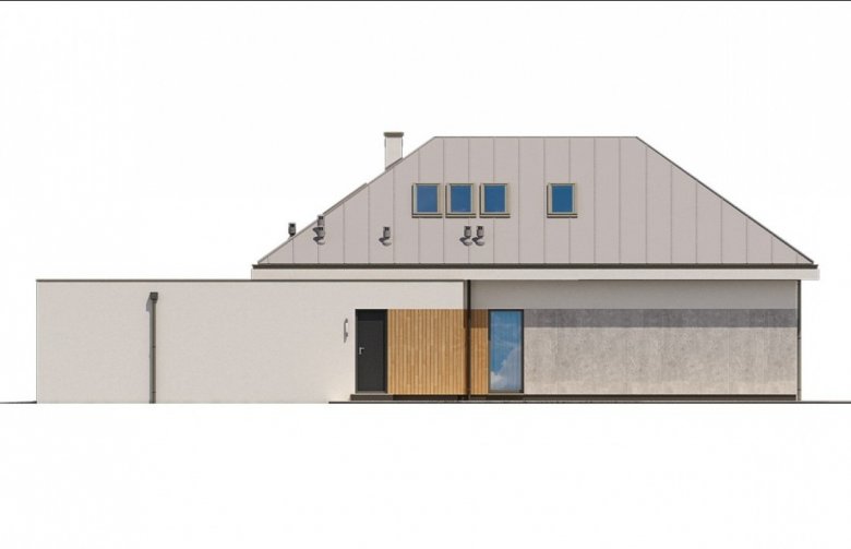 Projekt domu jednorodzinnego Ka5 - elewacja 4