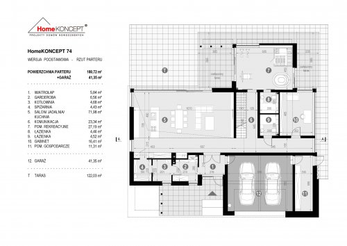 Rzut projektu HomeKONCEPT 74