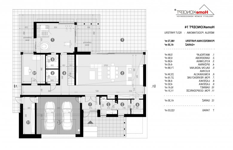 Projekt domu nowoczesnego HomeKONCEPT 74 - 