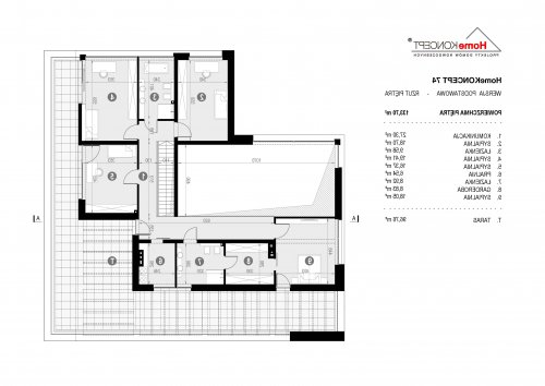 Rzut projektu HomeKONCEPT 74 - wersja lustrzana